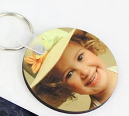 Round double sided keychains